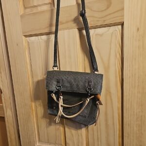 Sherpani Charcoal and Tan Crossbody Bag